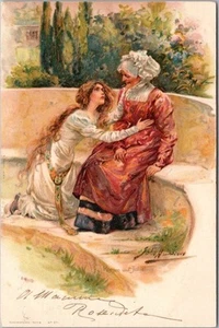 SERIE SHAKESPEARE 1900 Nº 371 Postal "Romeo y Julieta" Firmada por Artista - Imagen 1 de 2