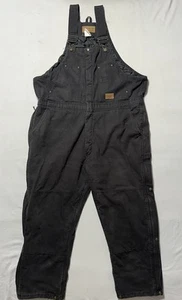 C.E Schmidt Vtg Workwear Insulated Coveralls Overalls Black Bibs Men’s 2XL Short - Picture 1 of 18