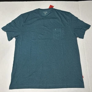 Camiseta IZOD Bolsillo Grande Verde Azulado Nueva con Etiquetas Para Hombres Blanco Liso Vestido Informal - Imagen 1 de 13