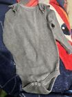 Cloud Island Baby Girl Size 12 Month Solid Charcoal Gray Long Sleeve One Piece