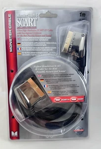 New Monster Cable Video 3 SCART to SCART Lead 1m High Quality AV Cable - Picture 1 of 21