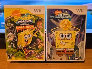 Nintendo Wii SpongeBob Atlantis SquarePantis & Nicktoons Globs Of Doom Complete - Picture 1 of 13