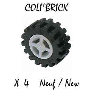Lego 4624c06 - 4x Pneu roue Tire 15mm x 6mm Wheel 8mm D x 6mm - 4624 87414 - NEW - Imagen 1 de 1