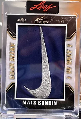 2022 Leaf Artis Opus Game-used Jersey Nike Swoosh MATS SUNDIN #AQ-12  #’d 1/1 - Image 1 of 3