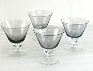 Set 4 Bicchieri Sherbet Svedesi Gulli Ingrid Colore Grigio Fumè Alto 4" - Foto 1 di 8