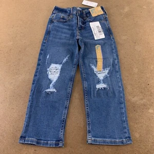 Thereabouts Boys Size 5 Medium Washed Denim Ripped Knees Straight Fit Jeans NWT - Picture 1 of 7
