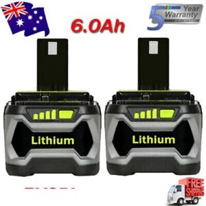 18V 6.0AH For Ryobi One+ Plus RB18L50 Lithium Battery RB18L40 P108 P104 P102 AU - Picture 1 of 16