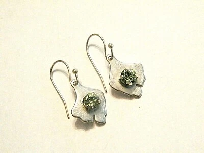 Pilgrim Damen Ohrhänger Metall versilbert hellgrünen Zirkonia Trendig & Chic - Bild 1 von 3