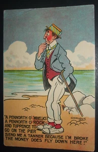 Antiguo cómic cómic costero vacaciones penitenciario dinero vuela aquí humor - Imagen 1 de 1