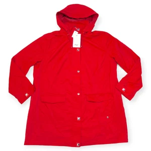 Sheego Jacke Parka Outdoorjacke Gr. 48 Rot Kapuze Wasserabweisend NEU - Bild 1 von 3