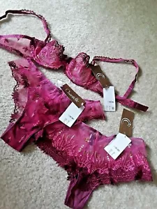 New NWT Chantelle Set Bra 34B Two Panties 2 $206 - Picture 1 of 7
