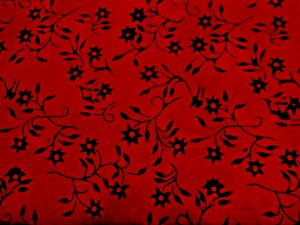 Moda BATIKS #0034"BLACK FLORAL ON RED BACK" 1 &1/2yrds - Picture 1 of 1