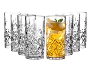 "Juego de 8 gafas Highball, 12 oz: ¡cristalería elegante para bebidas refrescantes!" - Imagen 1 de 4
