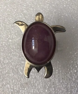 Taxco Sterling Silver 925 Pretty Turtle Ring Featuring A Natural Ruby Cabochon - Bild 1 von 5