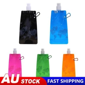 Collapsible Drinking Water Bags Foldable Travel Water Bottle Reusable Leak Proof - Picture 1 of 20
