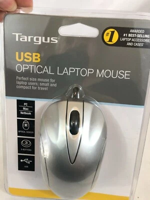 Targus 3-Button USB Optical Laptop Mouse Scroll-Wheel BUS0213 PC/Mac/Netbook New - Image 1 of 4