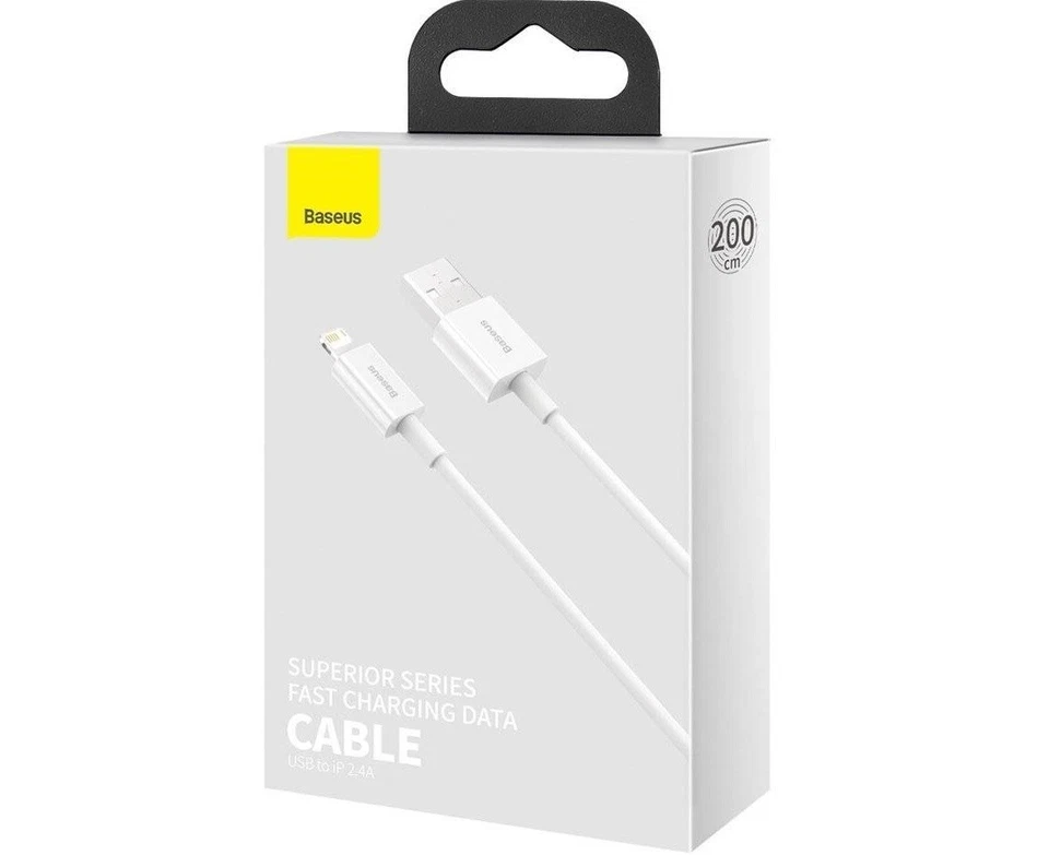 Baseus 200cm USB Ladekabel für iPhone X XR XS 11 12 Pro Max 13 Pro Mini 14 15 - Bild 1 von 1