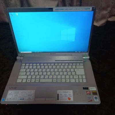 SONY VAIO VGN FW51B White HDD 250GB RAM 4GB CPU IntelCore2Duo P8400 2.26Hz Win10 - Image 1 of 4