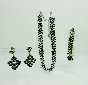 VINTAGE Halskette Armband & Ohrclips Set SIGNIERT JewelCraft [Coro] Parure - Bild 1 von 12