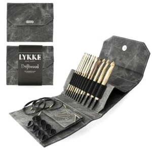 Lykke :: Treibholz tunesischer austauschbarer Häkelhaken 6" Set:: grauer Denim-Beutel - Bild 1 von 1