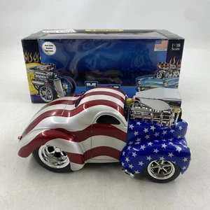 FunLine Muscle Machines '41 Willys Coupe Gasser USA Flag 1:18 Diecast Car w/ Box - Picture 1 of 7