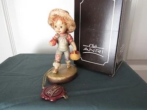 ANRI, SARAH KAY COLLECTIBLE WOODCARVING, " Apple of my Eye" 4.5" W/BOX - Picture 1 of 6