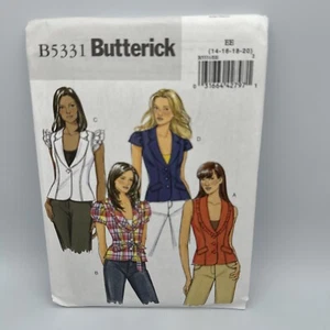 Butterick B5331 EE 14-16-18-20 Misses Weste Jacke und Gürtel Prinzessin Nähte ungeschnitten - Bild 1 von 2