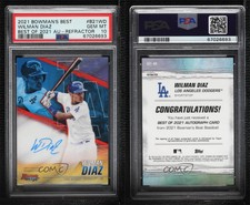 2021 Bowman's Best of Refractor Wilman Diaz #B21-WD PSA 10 GEM MT Auto