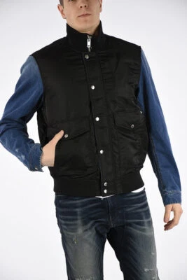 €250 DIESEL J-Score Men's Denim and Nylon Padded Bomber Jacket Size L NEW - Image 1 of 4