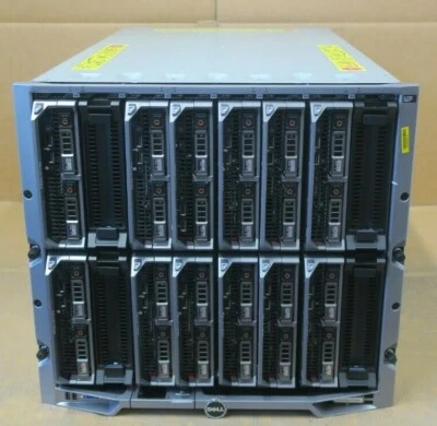 Dell PowerEdge M1000E Chassis 11x M620 1x M630 Blade Server E5-2680/v2 E5-2660v3 - Image 1 of 2