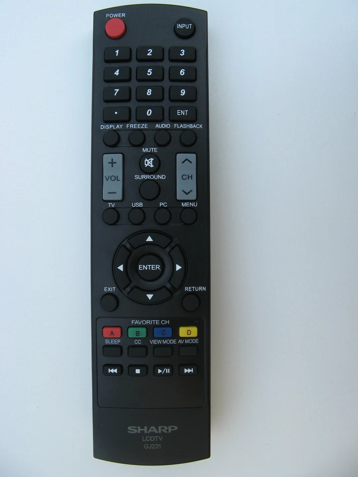 Controle remoto SHARP GJ221- LCDTV ORIGINAL LC32SV40U, LC46SV40U, LC46SV50U FABRICANTE DE EQUIPAMENTO ORIGINAL - Imagem 1 de 1