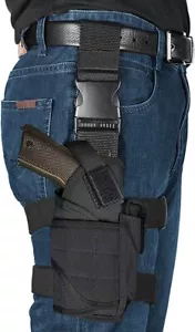 Tactical Adjustable Pistol/Gun Drop Leg Thigh Holster Magazine Pouch Right Hand - Picture 1 of 27