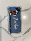 Walt Disney Prods. Mickey Mouse Name Patch Vintage 4" Jackie Badge Blue
