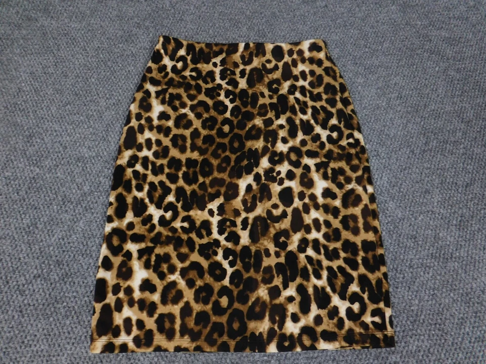 Falda Betsey Johnson Mujer Pequeña Marrón Línea A Elástica Estampado Animal Foto 1 de 4