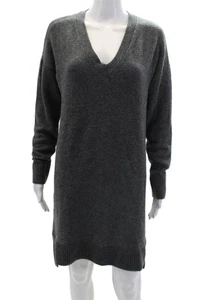 J Crew Womens Long Sleeves V Neck Sweater Dress Gray Wool Blend Size Large - Picture 1 of 5
