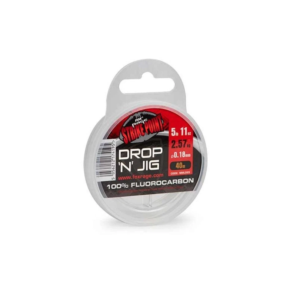 Fox Fluorocarbon Strike Point Drop N Jig Fishing Leader Lure Angling Accessory - Image 1 of 2