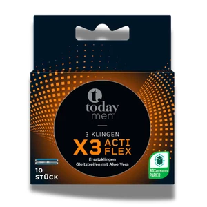 today men X3 Acti Flex Ersatzklingen Gleitstreifen mit Aloe Vera 10 Stück - Bild 1 von 4