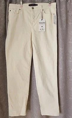 Gloria Vanderbilt Weekend Boyfriend Jeands Ecru Size  4 New With Tags - Image 1 of 4