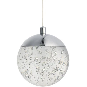 ET2 E24261 Chrome Orb Ii 6"W Led Pendant With Crystal Bubble Glass Shade - Picture 1 of 5
