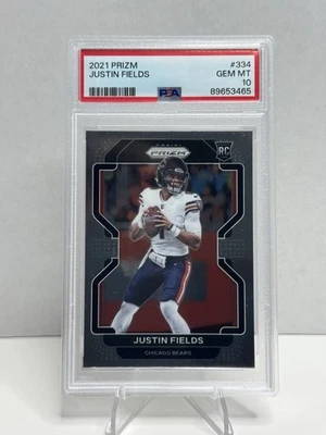Justin Fields Rookie PSA 10 + 3 Bonus Cards 2021 Prizm - Image 1 of 4