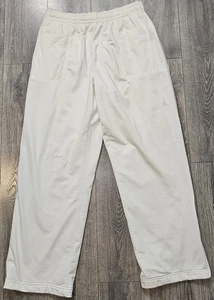 Pantalones deportivos de calentamiento Y2K Jordan Jumpman blancos holgados cremallera pierna para hombre talla XL de colección - Imagen 1 de 16