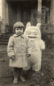 Vintage 1970's Photo of CREEPY KIDS with LABUBU MONSTER DOLL Scary RARE - 08 - Picture 1 of 2
