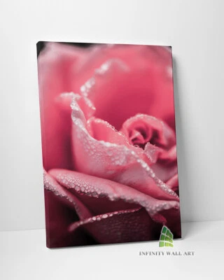 PINK ROSE Canvas Art Wall Art Flowers Print Picture Fashion Decor - D121 - Image 1 of 2