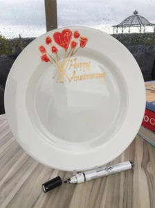 40th Ruby Wedding Anniversary Gift Signature Plate (Flower- Round) -Dreamair - Picture 1 of 2