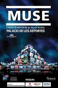 MUSE 2013 MEXICO CITY CONCERT TOUR POSTER - Alt/Progressive/Hard/Art Rock Music