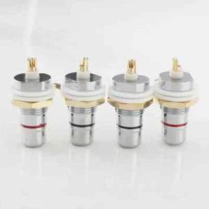 8pcs Rhodium Plated RCA Socket female Panel Mount plug Audio Terminal Chassis - Afbeelding 1 van 9