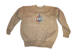 Vintage Anheuser-Busch Embroidered Crossroads Compass Sweatshirt Tan Sz: Large L - Picture 1 of 8