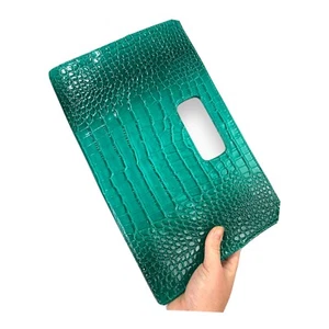 90s Neon Cato, Teal Faux Alligator Leather Clutch Purse Retro Hipster Vtg Bag - Picture 1 of 8