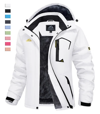 Womens Winter Ski Snow Jacket Thermal Fleece Lined Outdoor Work Casual Warm Coat - Image 1 of 4