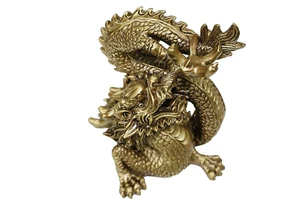 Decoración Feng Shui Prosperidad Dragón Dorado Oficina Lucky Hogar Exhibición Negocios Éxito - Imagen 1 de 5
